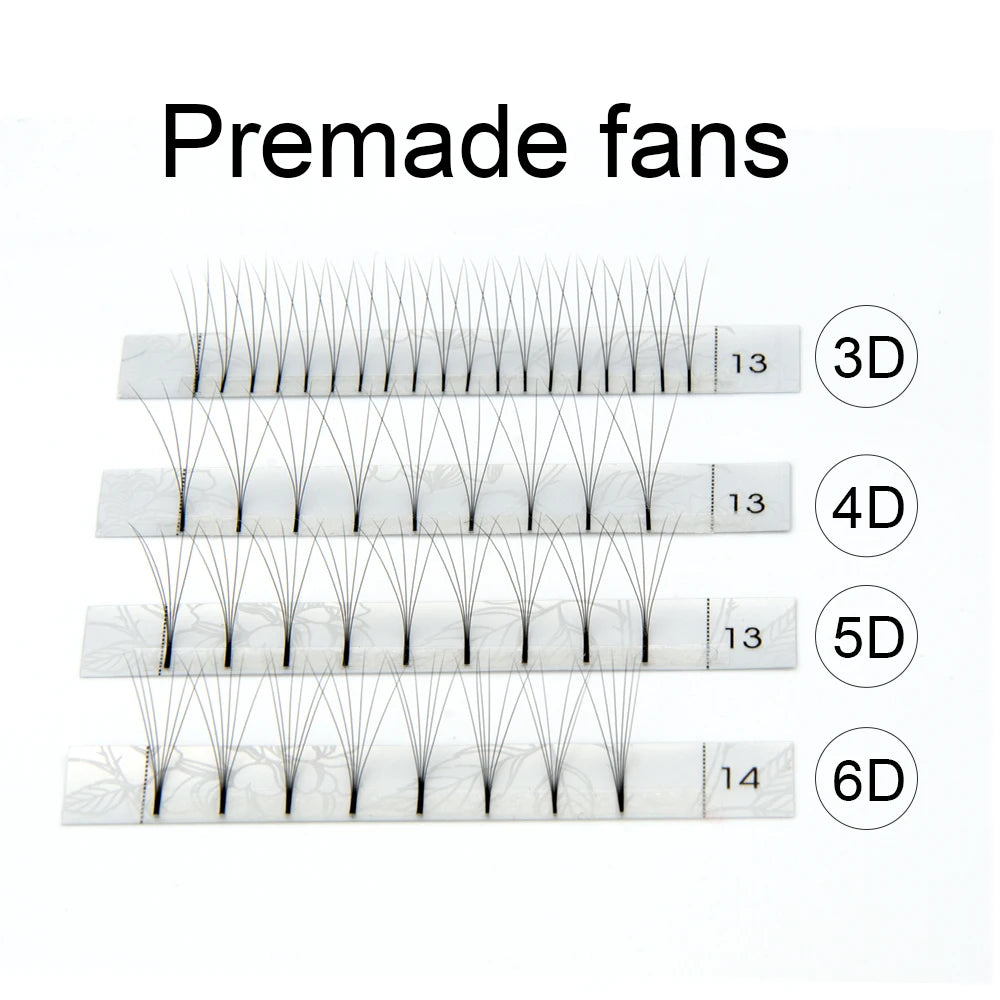 NAGARAKU 3D-6D Russian Volume Lashes – Faux Mink Premade Fans, 12 Lines
