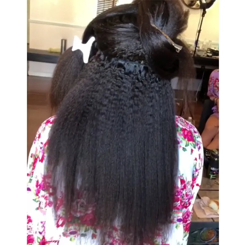 Kinky Straight Bundles – Raw Indian Yaki Hair Weave with Closure Extensions