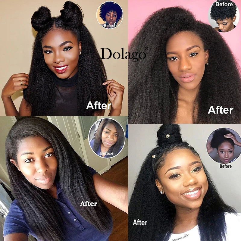 Kinky Straight Bundles – Raw Indian Yaki Hair Weave with Closure Extensions