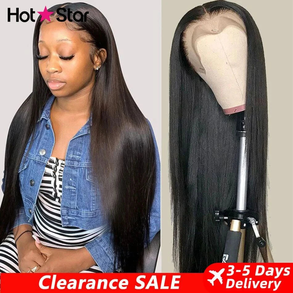 HD Lace Front Wig – Pre-Plucked Straight Human Hair, 13x4/13x6 Transparent